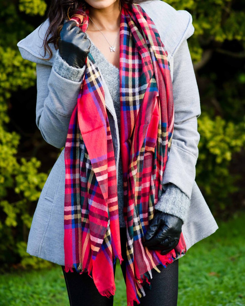 pure 100% cashmere tartan scarf - Lightweight